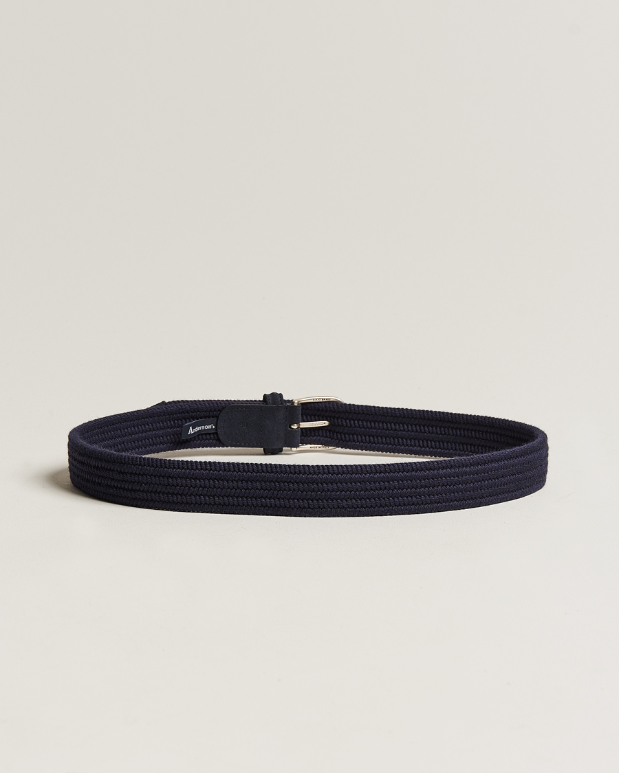 Herre | Bælter | Anderson's | Braided Wool Belt Navy