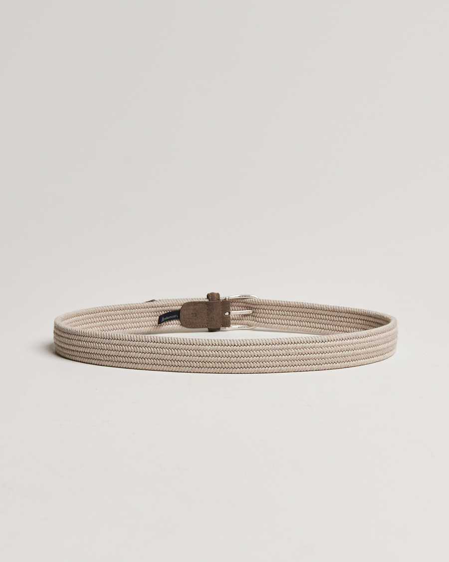 Herre | Bælter | Anderson's | Braided Wool Belt Beige