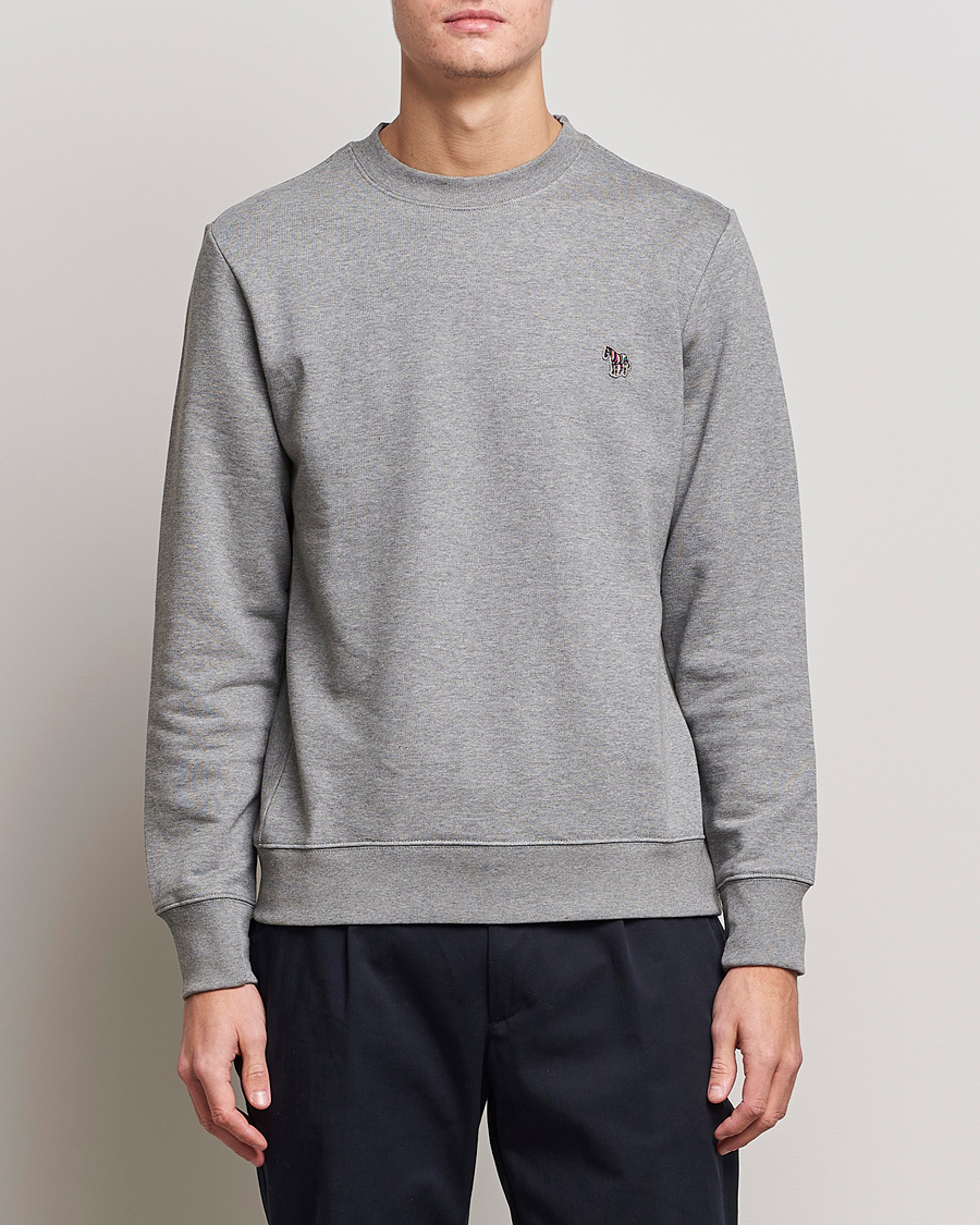 Herre | PS Paul Smith | PS Paul Smith | Organic Cotton Crew Neck Sweatshirt Grey Melange