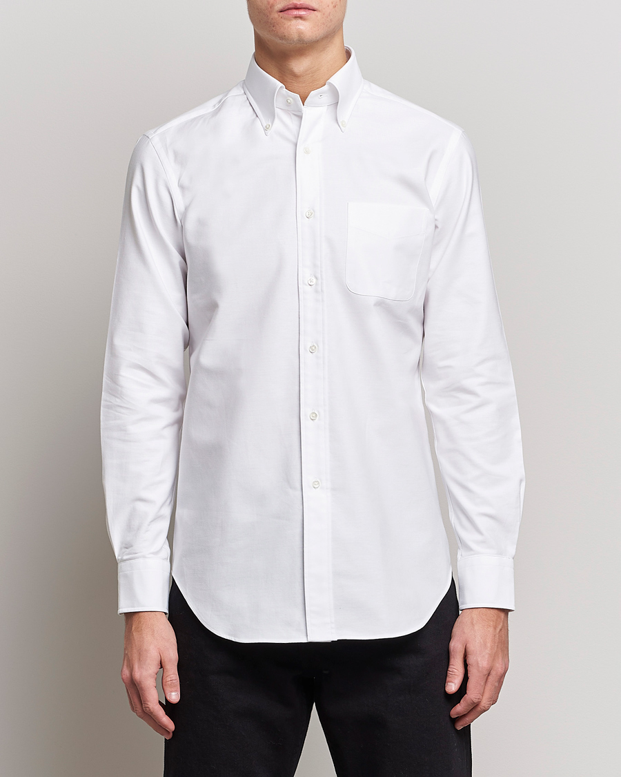 Herre | Tøj | Kamakura Shirts | Slim Fit Oxford BD Shirt White