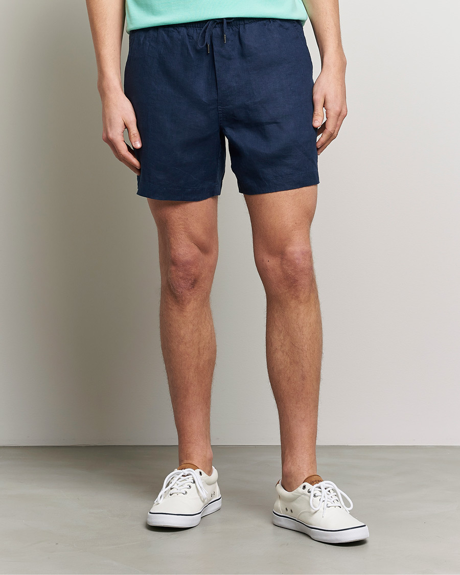 Herre | Polo Ralph Lauren | Polo Ralph Lauren | Prepster Linen Drawstring Shorts Newport Navy