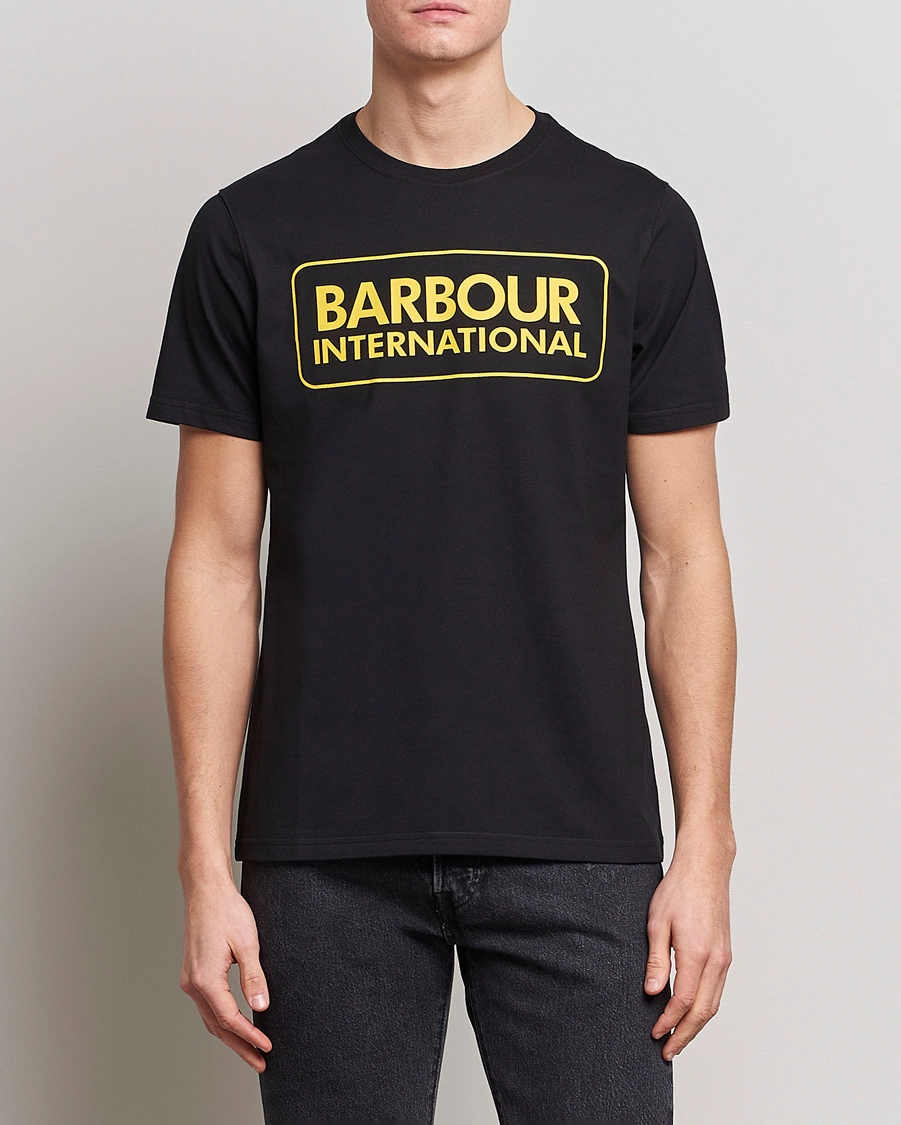 Herre | Barbour | Barbour International | Large Logo Crew Neck Tee Black
