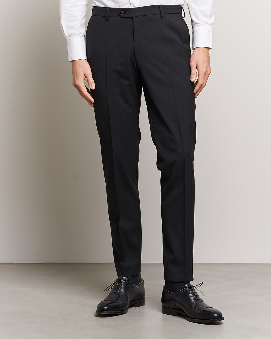 Herre | Business & Beyond | Oscar Jacobson | Denz Wool Trousers Black