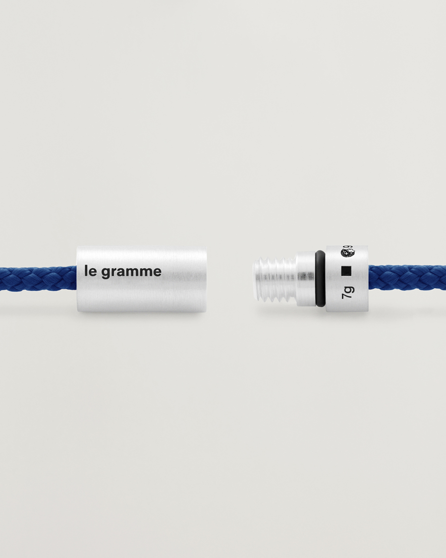 Herre | Smykker | LE GRAMME | Nato Cable Bracelet Blue/Sterling Silver 7g