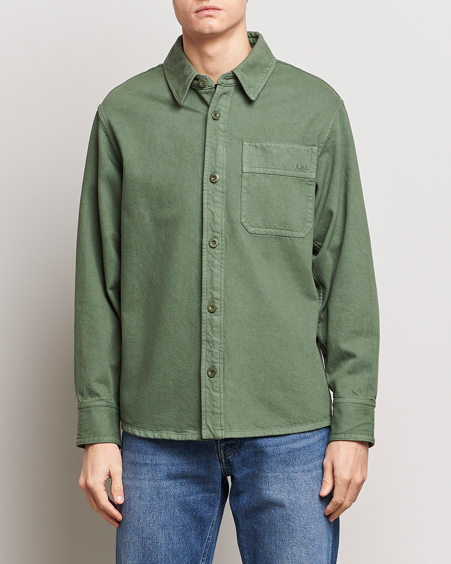 Herre | Shirt Jackets | A.P.C. | Basile Denim Overshirt Dark Green
