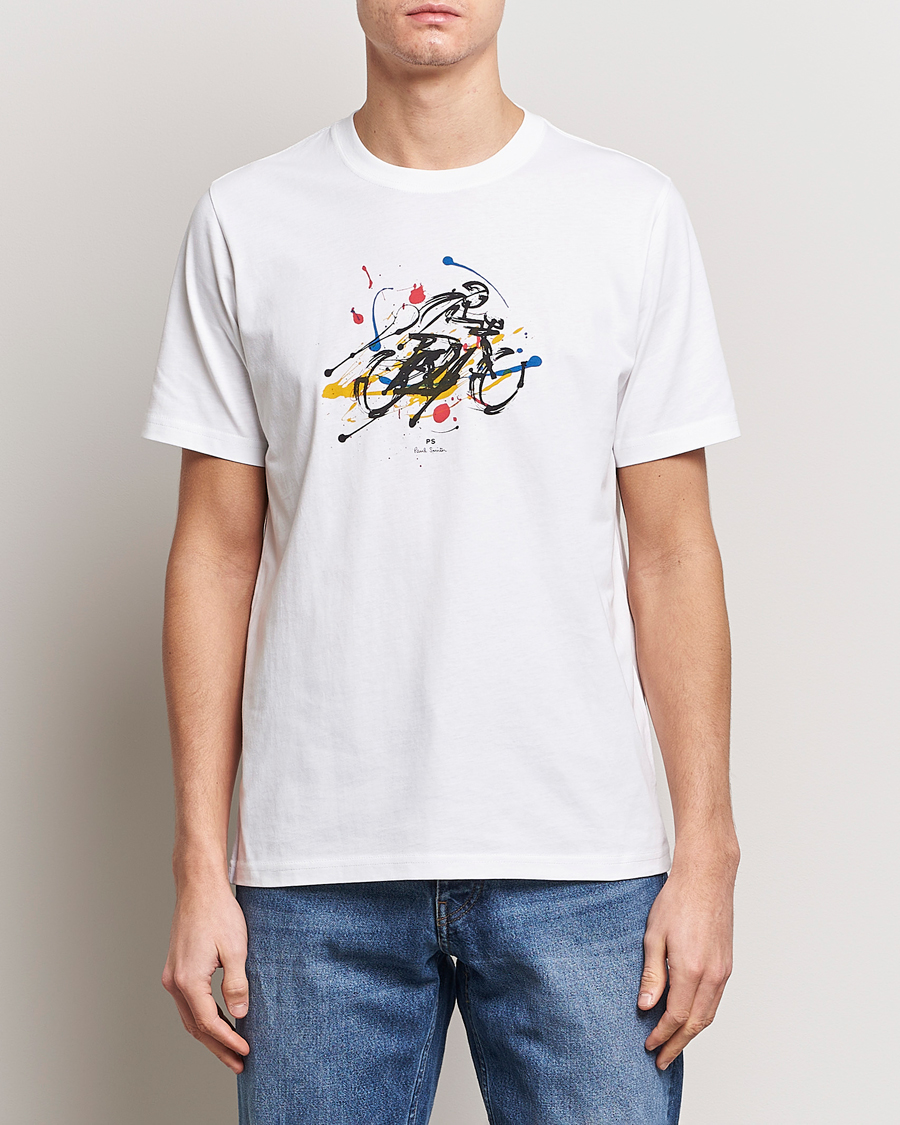 Herre | Hvide t-shirts | PS Paul Smith | Cyclist Crew Neck T-Shirt White