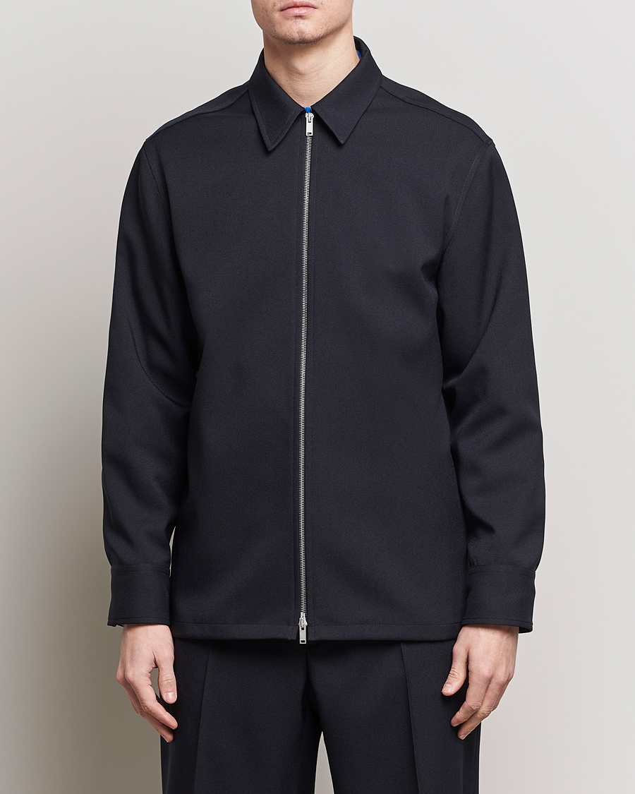 Herre | Shirt Jackets | Jil Sander | Full Zip Overshirt Midnight