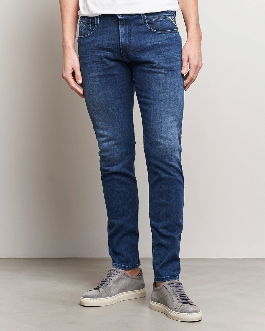 Herre | Tøj | Replay | Anbass Powerstretch Jeans Medium Blue