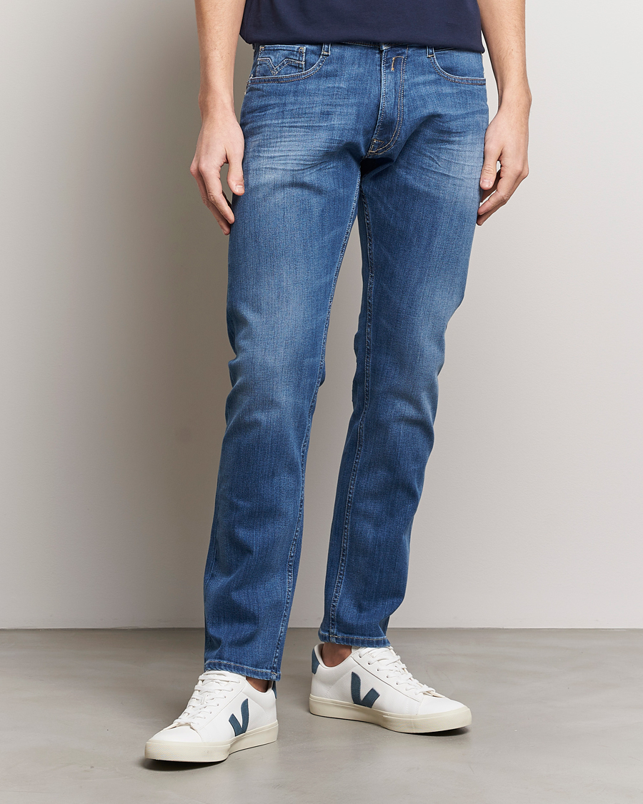 Herre | Tøj | Replay | Rocco Regular Fit Stretch Jeans Medium Blue