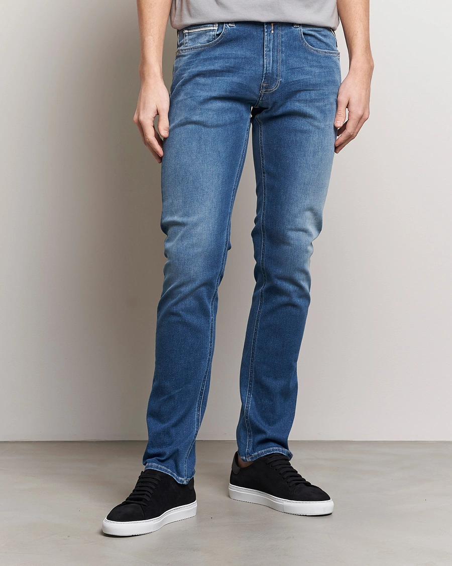 Herre | Tøj | Replay | Grover Straight Fit Hyperflex Jeans Medium Blue