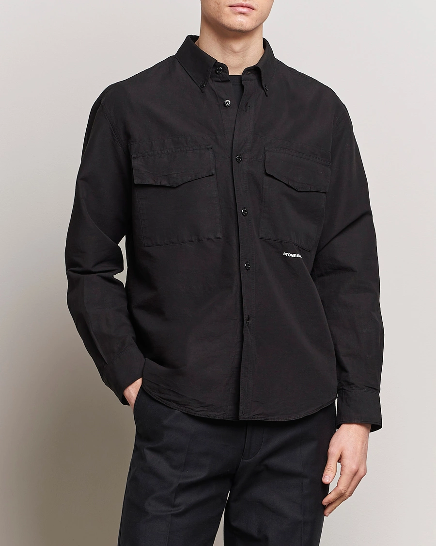 Herre | Shirt Jackets | Stone Island | Cotton/Hemp Pocket Overshirt Black