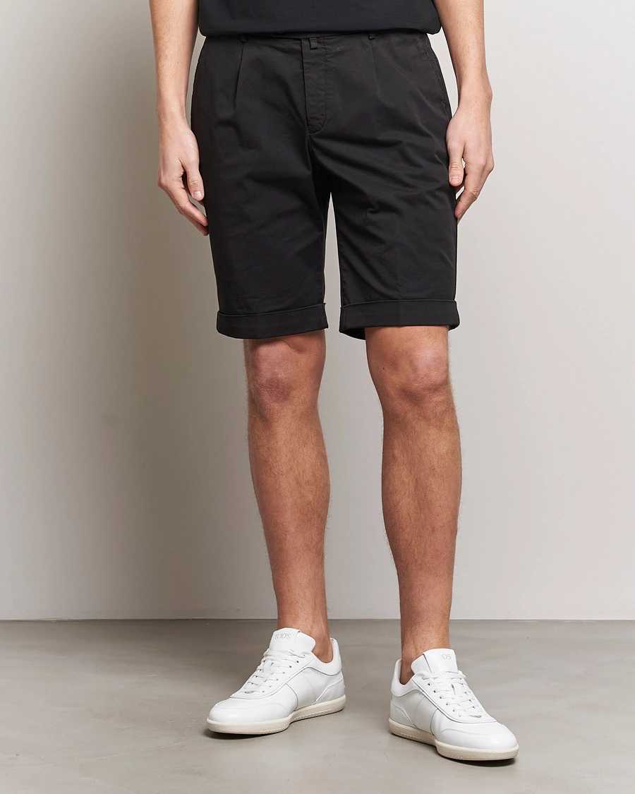 Herre | Tøj | Briglia 1949 | Pleated Cotton Shorts Black