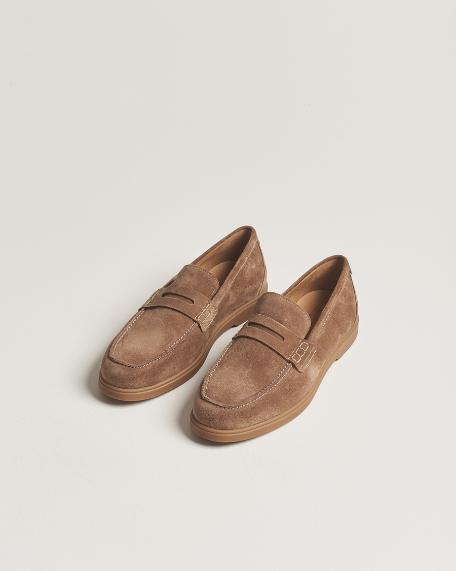 Herre | Håndlavede sko | Loake 1880 | Lucca Suede Penny Loafer Flint