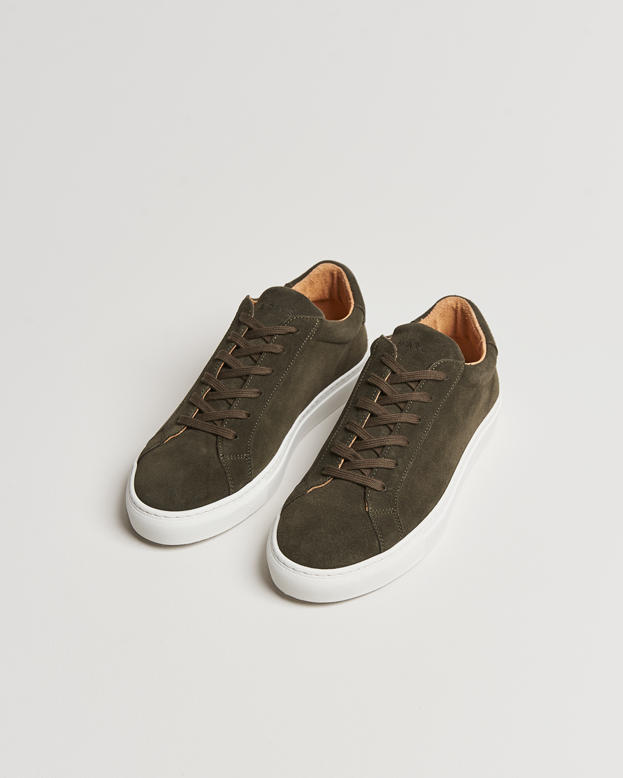 Herre | Business & Beyond | A Day's March | Suede Marching Sneaker Dark Olive