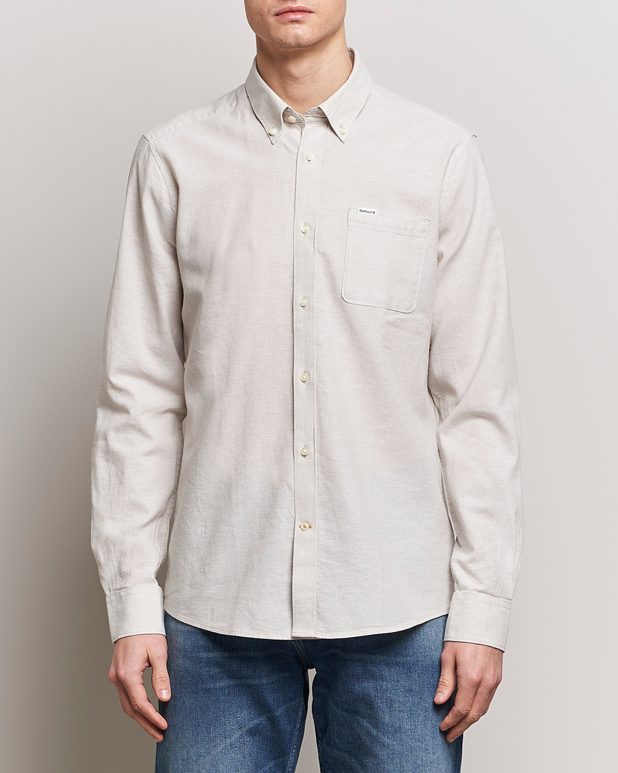 Herre | Barbour | Barbour Lifestyle | Nelson Linen/Cotton Button Down Shirt Mist