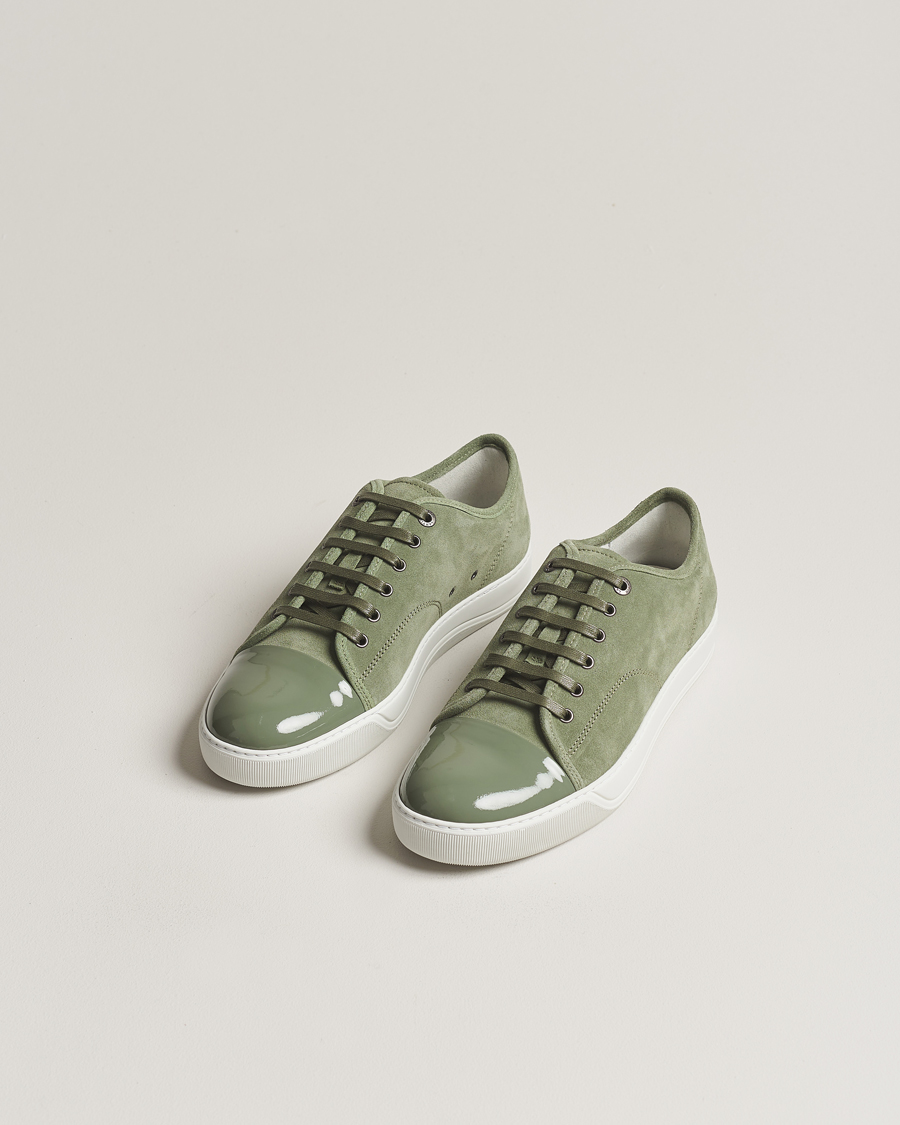 Herre | Sko i ruskind | Lanvin | Patent Cap Toe Sneaker Green