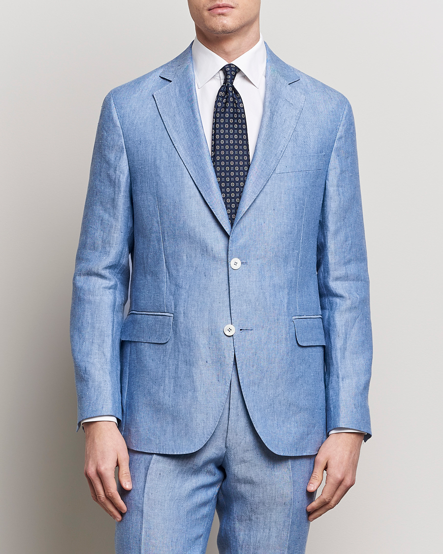 Herre | Blazere & jakker | Oscar Jacobson | Ferry Soft Linen Blazer Smog Blue
