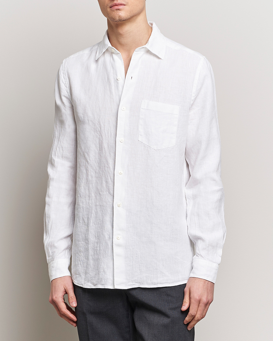 Herre | Business & Beyond | A Day's March | Abu Linen Shirt White
