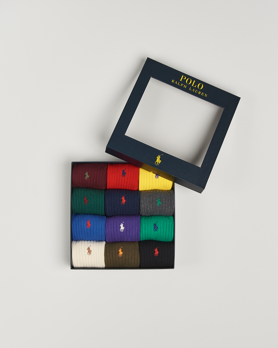 Herre | Undertøj | Polo Ralph Lauren | 12-Pack Gift Box Cotton Ribbed Socks