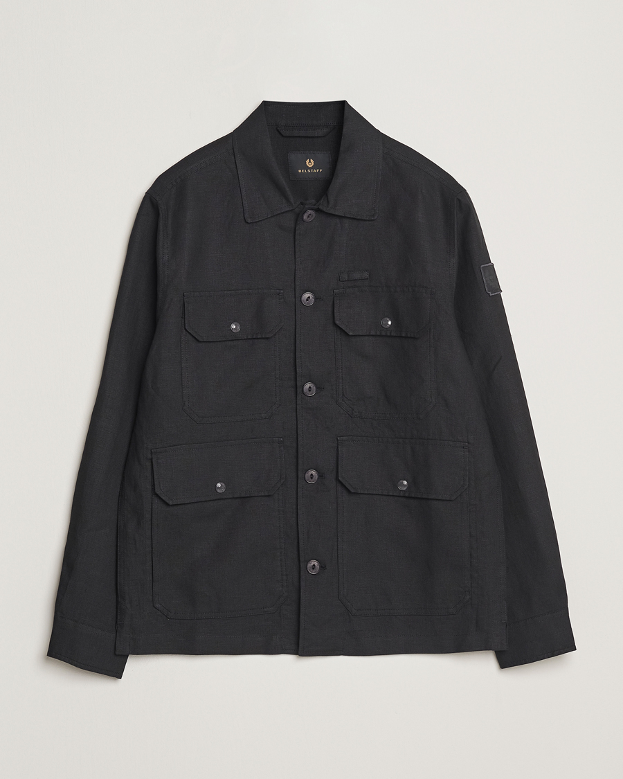 Herre | Skjorter | Belstaff | Forge Linen Overshirt Washed Black