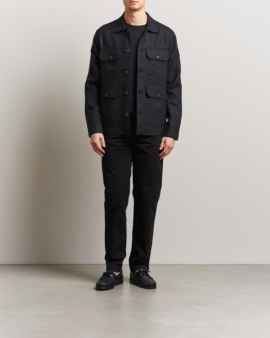 Herre | Skjorter | Belstaff | Forge Linen Overshirt Washed Black