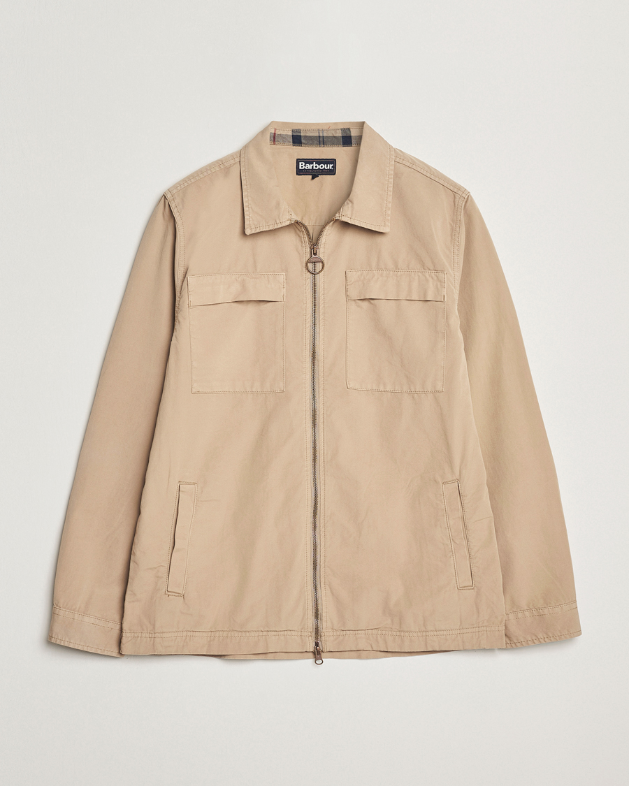 Herre | Skjorter | Barbour Lifestyle | Glendale Cotton Zip Overshirt Washed Stone