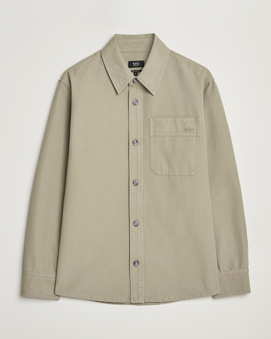 Herre | Skjorter | A.P.C. | Basile Denim Overshirt Gray Green