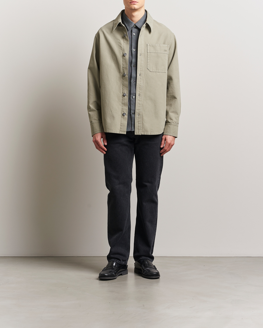 Herre | Skjorter | A.P.C. | Basile Denim Overshirt Gray Green