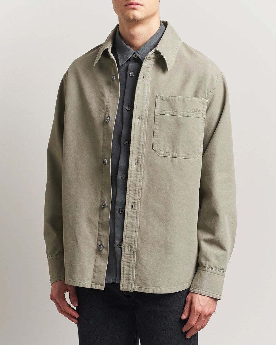 Herre | Skjorter | A.P.C. | Basile Denim Overshirt Gray Green