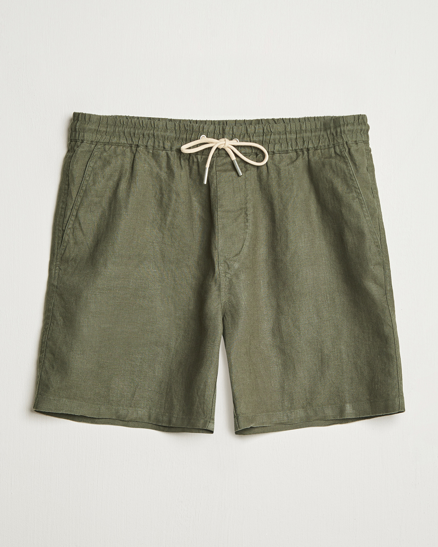 Herre | Shorts | NN07 | Gregor Linen Drawstring Shorts Croc Green