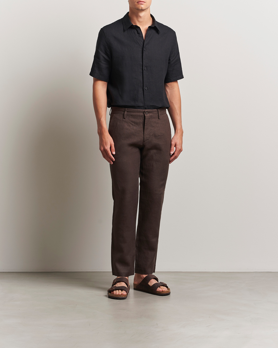 Herre | Bukser | NN07 | Theo Linen Trousers Coffee