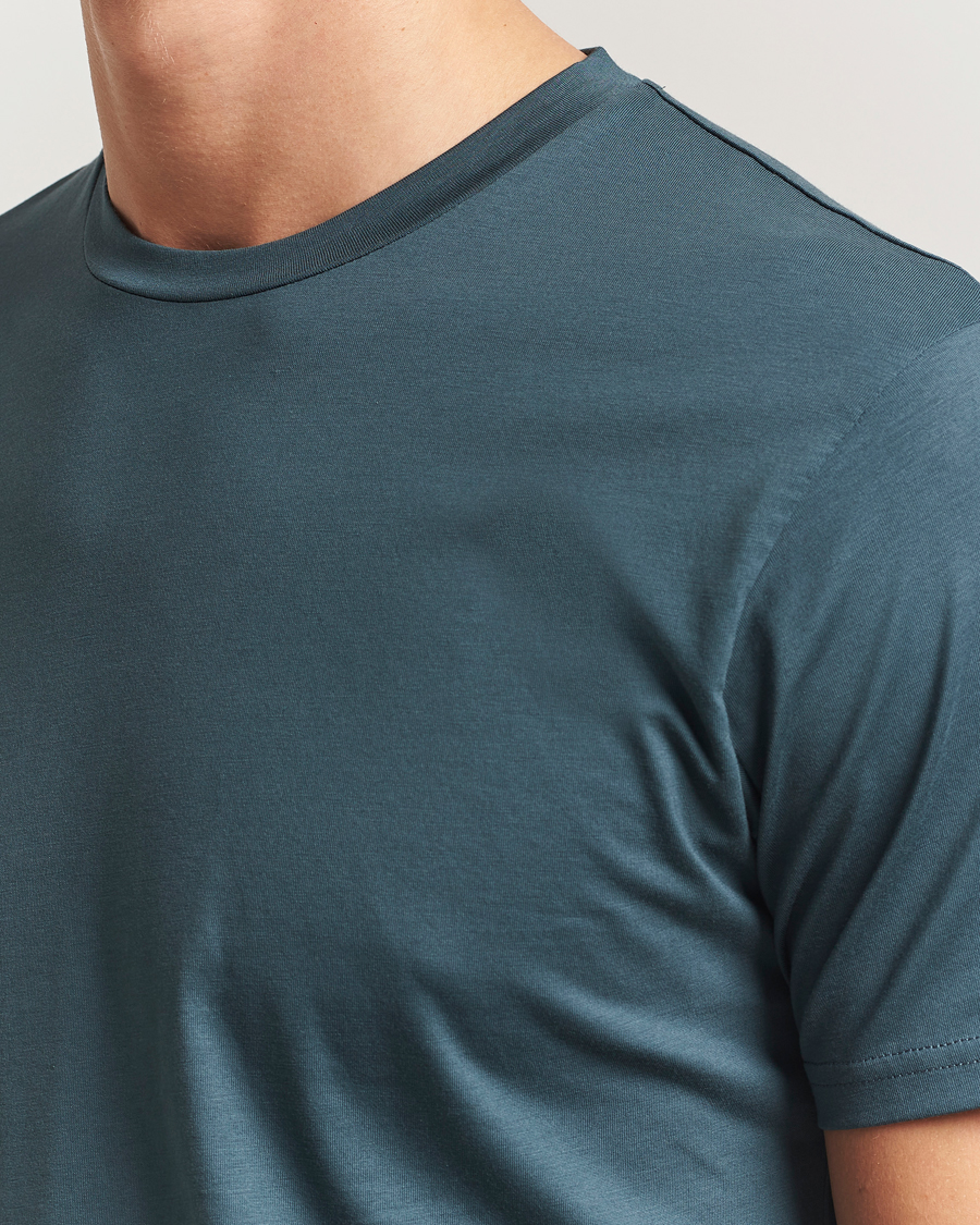 Herre | T-Shirts | Sunspel | Riviera Midweight T-Shirt Dark Petrol