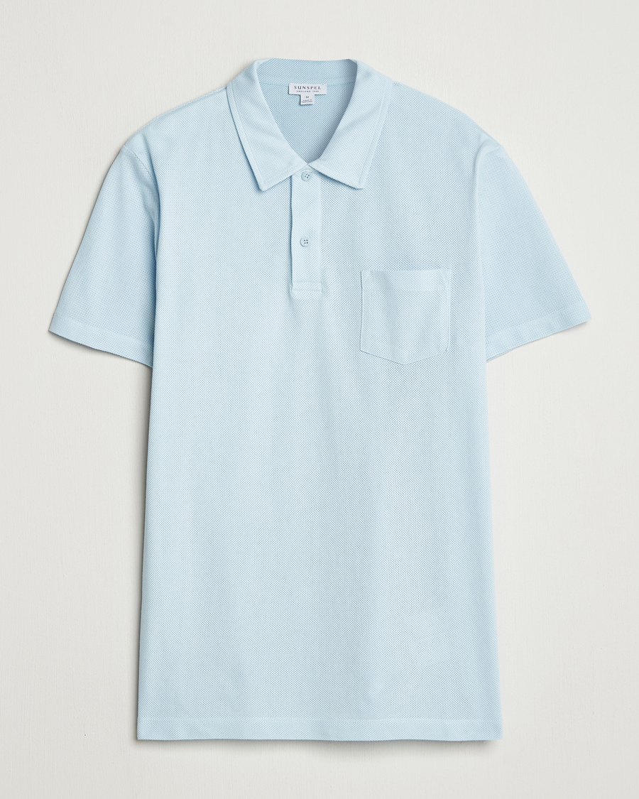 Herre | Polotrøjer | Sunspel | Riviera Polo Shirt Frost Blue