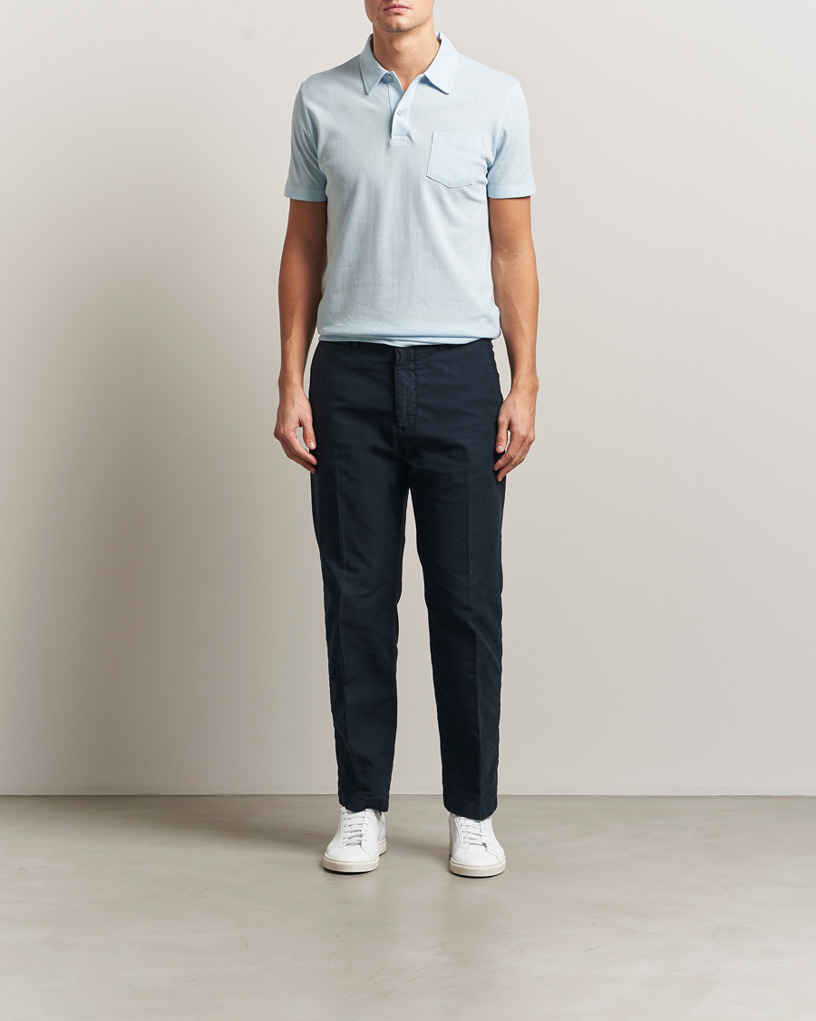 Herre | Polotrøjer | Sunspel | Riviera Polo Shirt Frost Blue