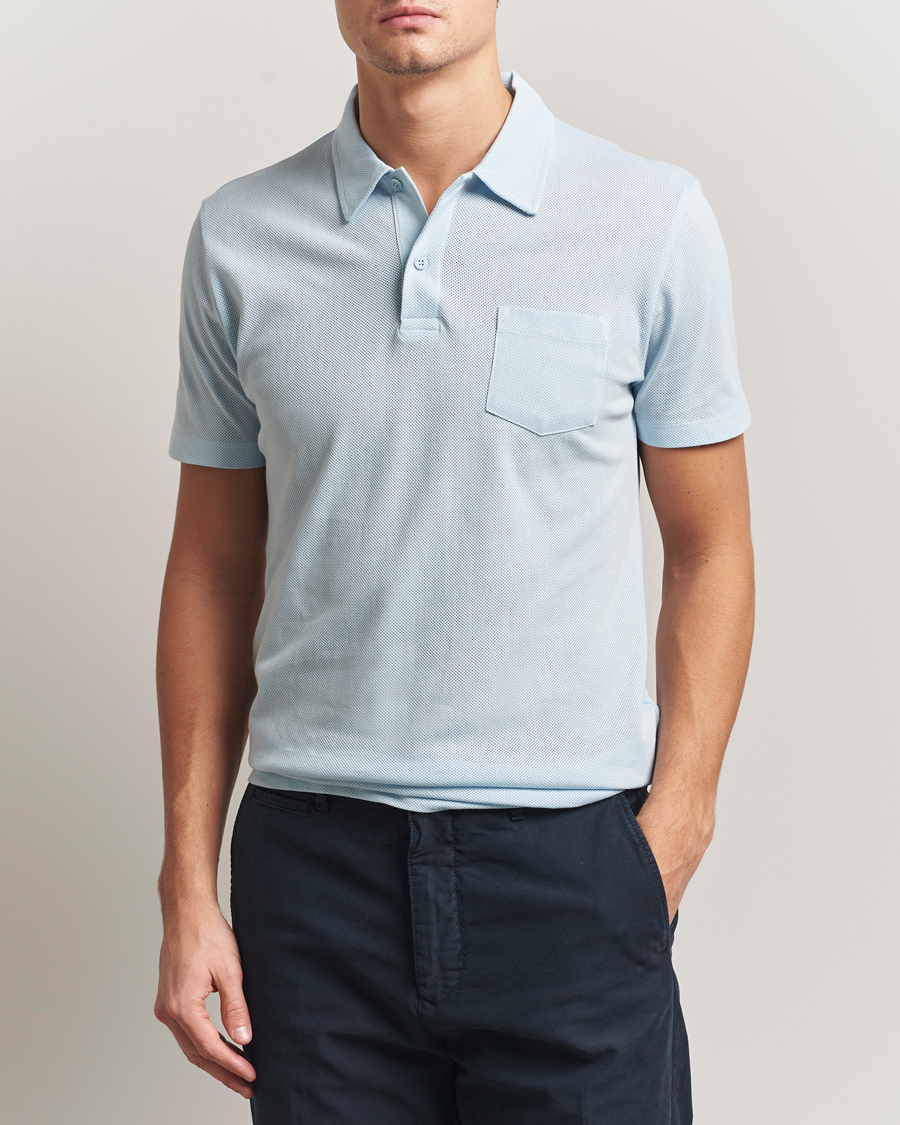 Herre | Polotrøjer | Sunspel | Riviera Polo Shirt Frost Blue
