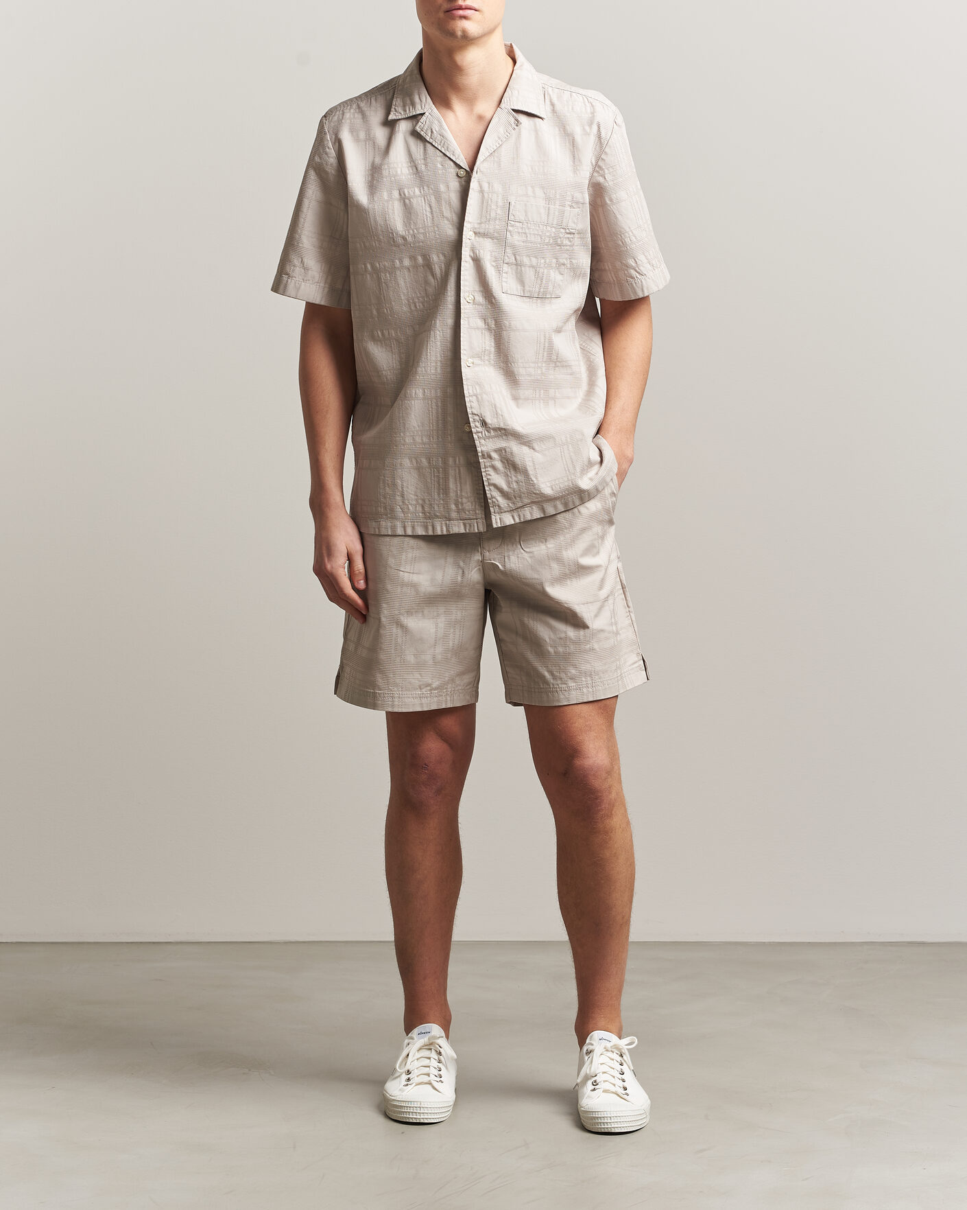 Herre | Shorts | BOSS ORANGE | Sandrew Cotton Drawstring Shorts Open Grey