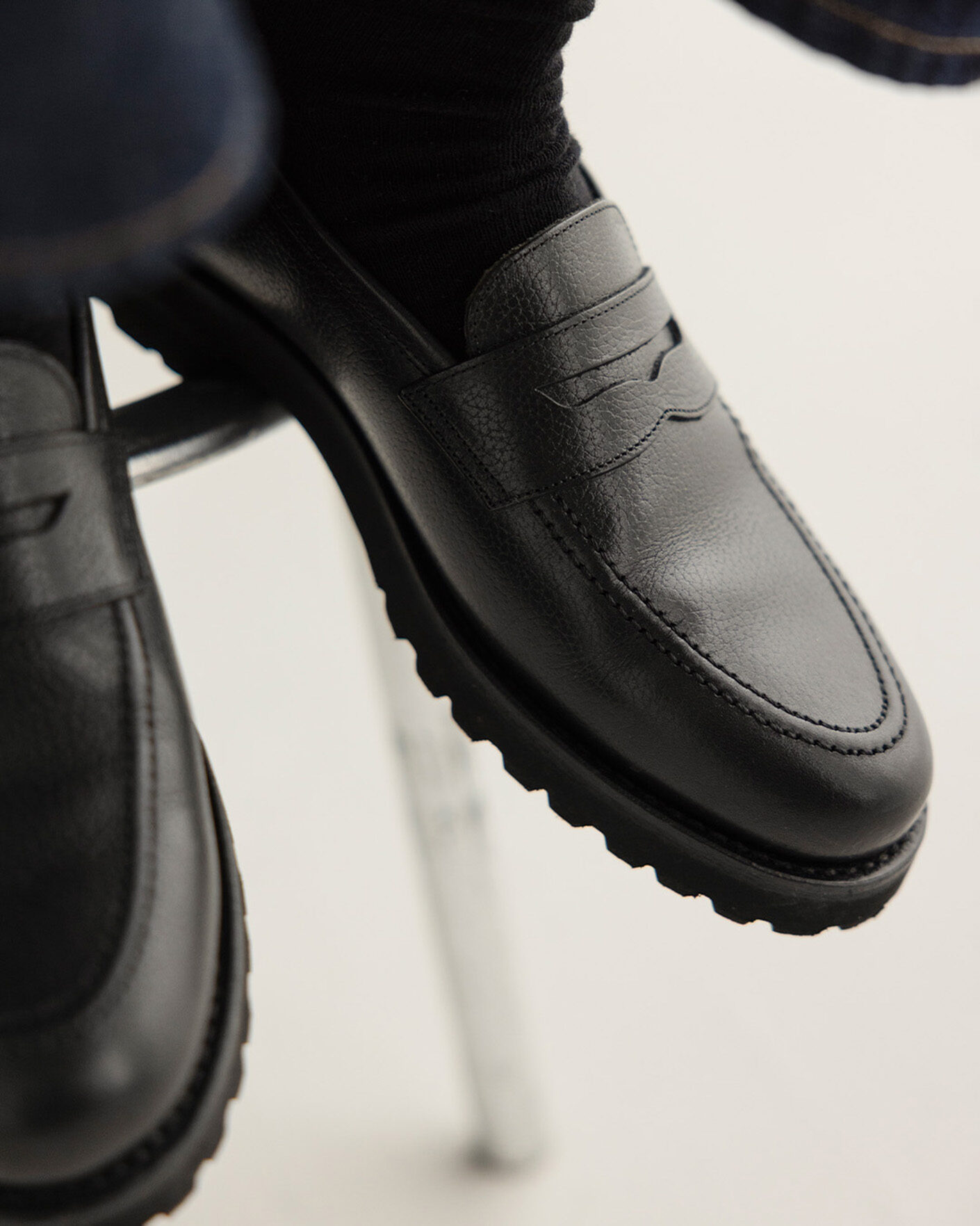 Herre | Loafers | Myrqvist | Stenhammar II Vibram Loafer Black Grained Calf