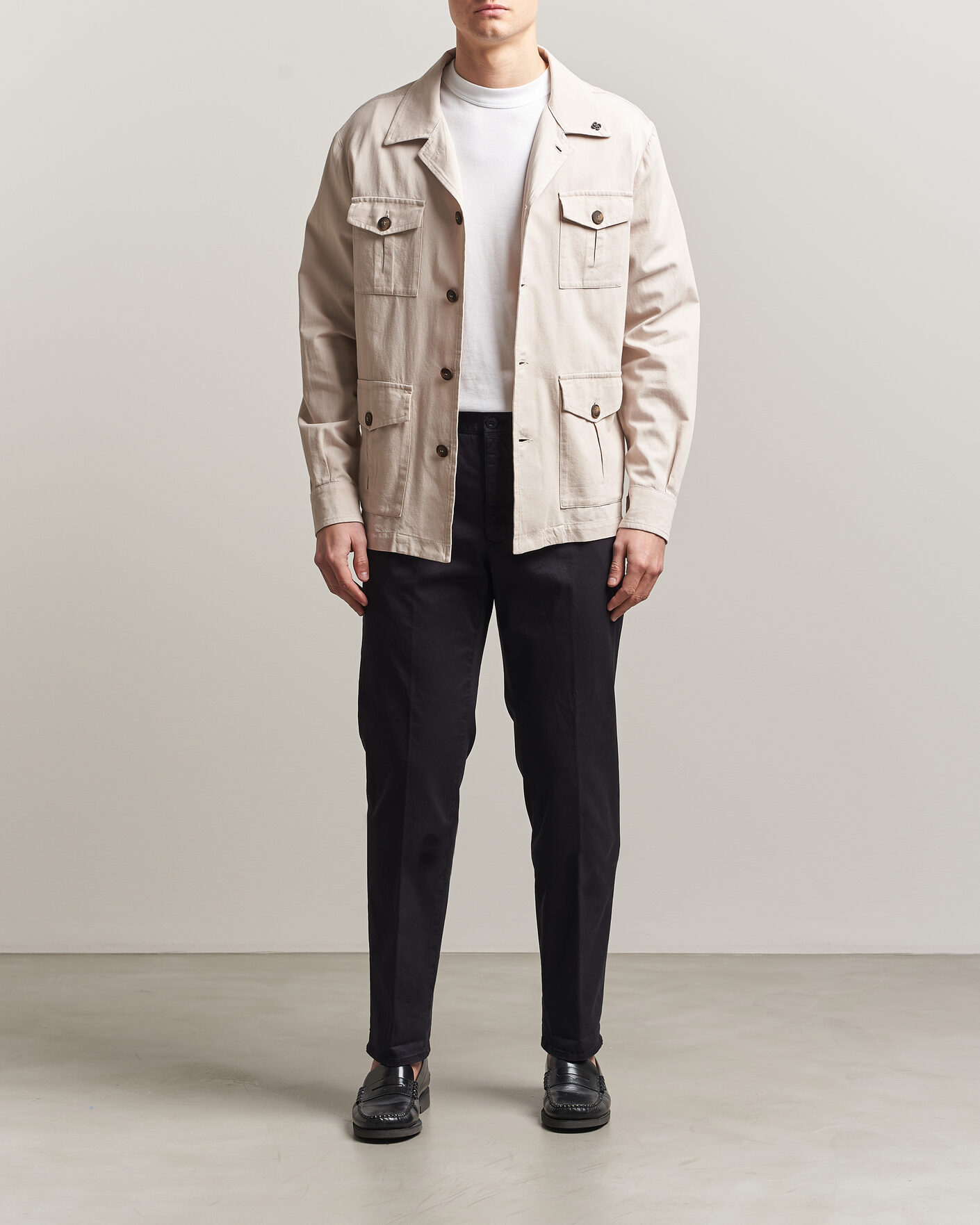 Herre | Jakker | Gran Sasso | Cotton Safari Jacket Beige