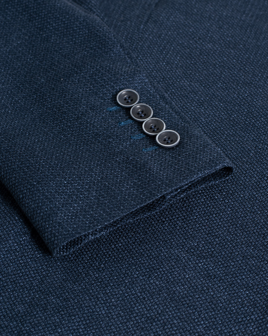 Herre |  | Pre-owned | Canali Linen/Cotton Jersey Blazer Dark Blue