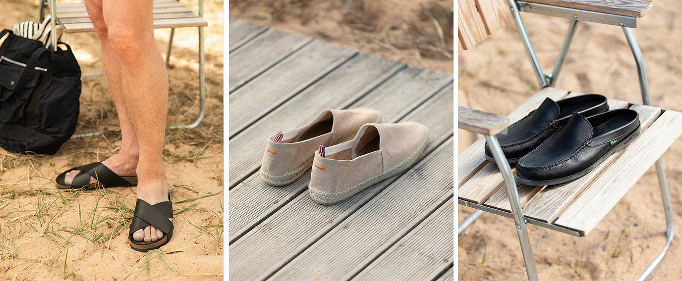 Dressede sandaler til stranden og festen