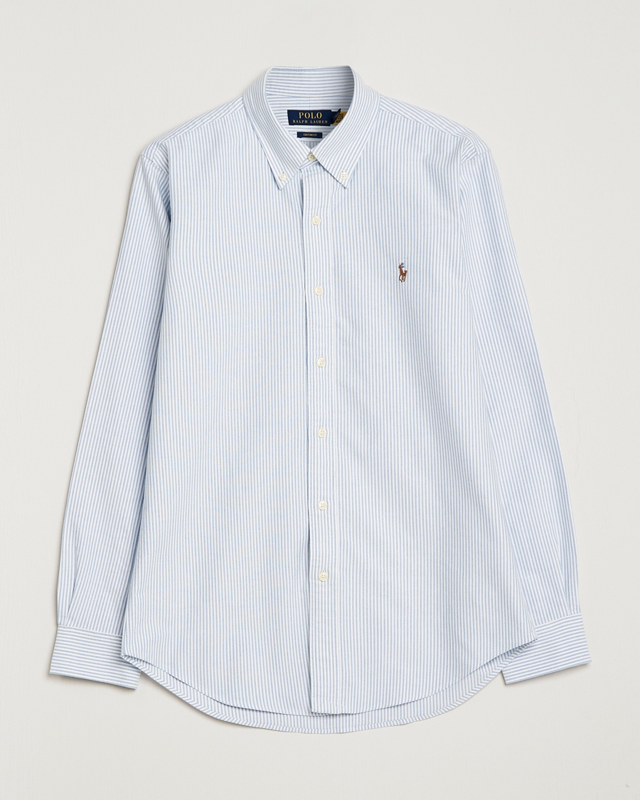 Polo Ralph Lauren Custom Fit Oxford Shirt Stripes Blue – Blå