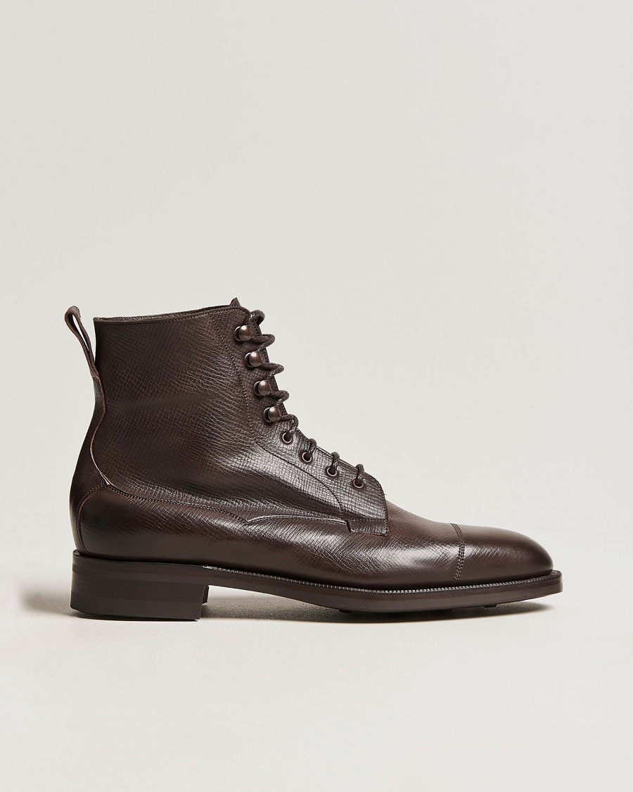 Edward Green Galway Grained Boot Dark Brown Utah Calf – Brun