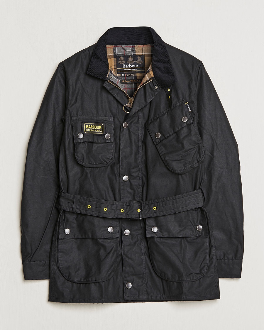 Barbour International Slim Wax Jacket Black – Sort