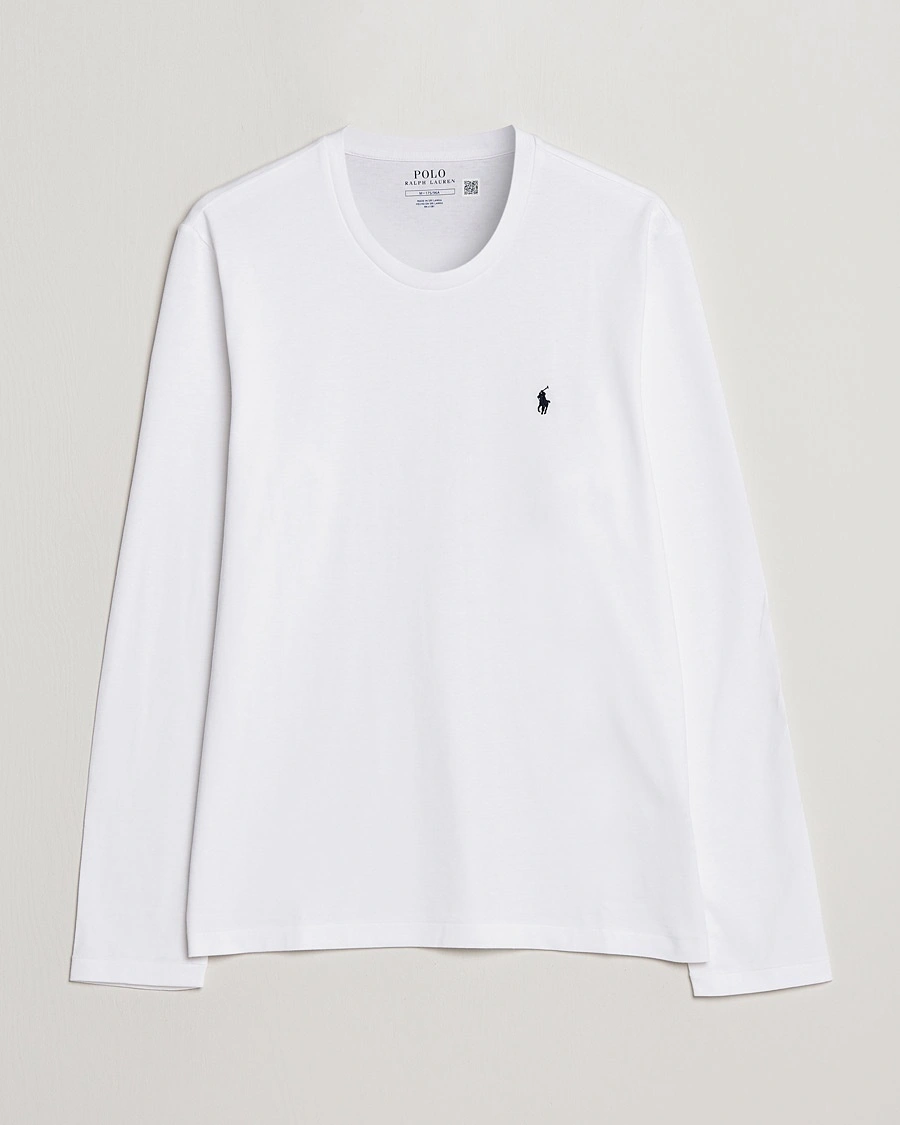 Herre | | Polo Ralph Lauren | Liquid Cotton Long Sleeve Crew Neck Tee White