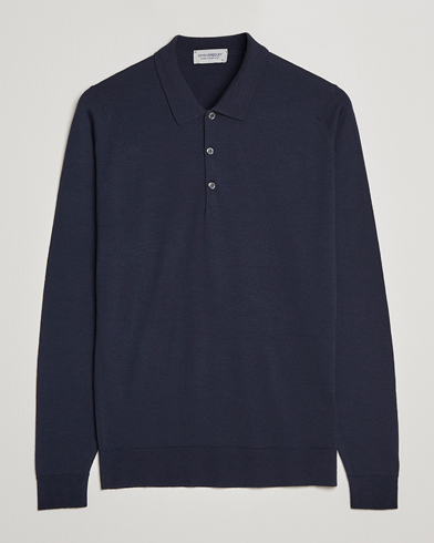  Belper Extra Fine Merino Polo Pullover Midnight