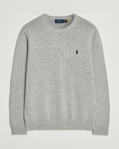 Polo Ralph Lauren Cotton Crew Neck Sweater Andover Heather – Grå