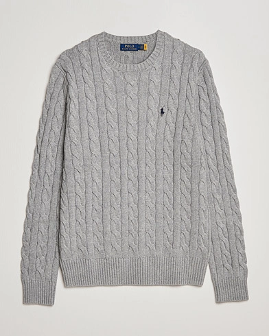  Cotton Cable Pullover Fawn Grey Heather