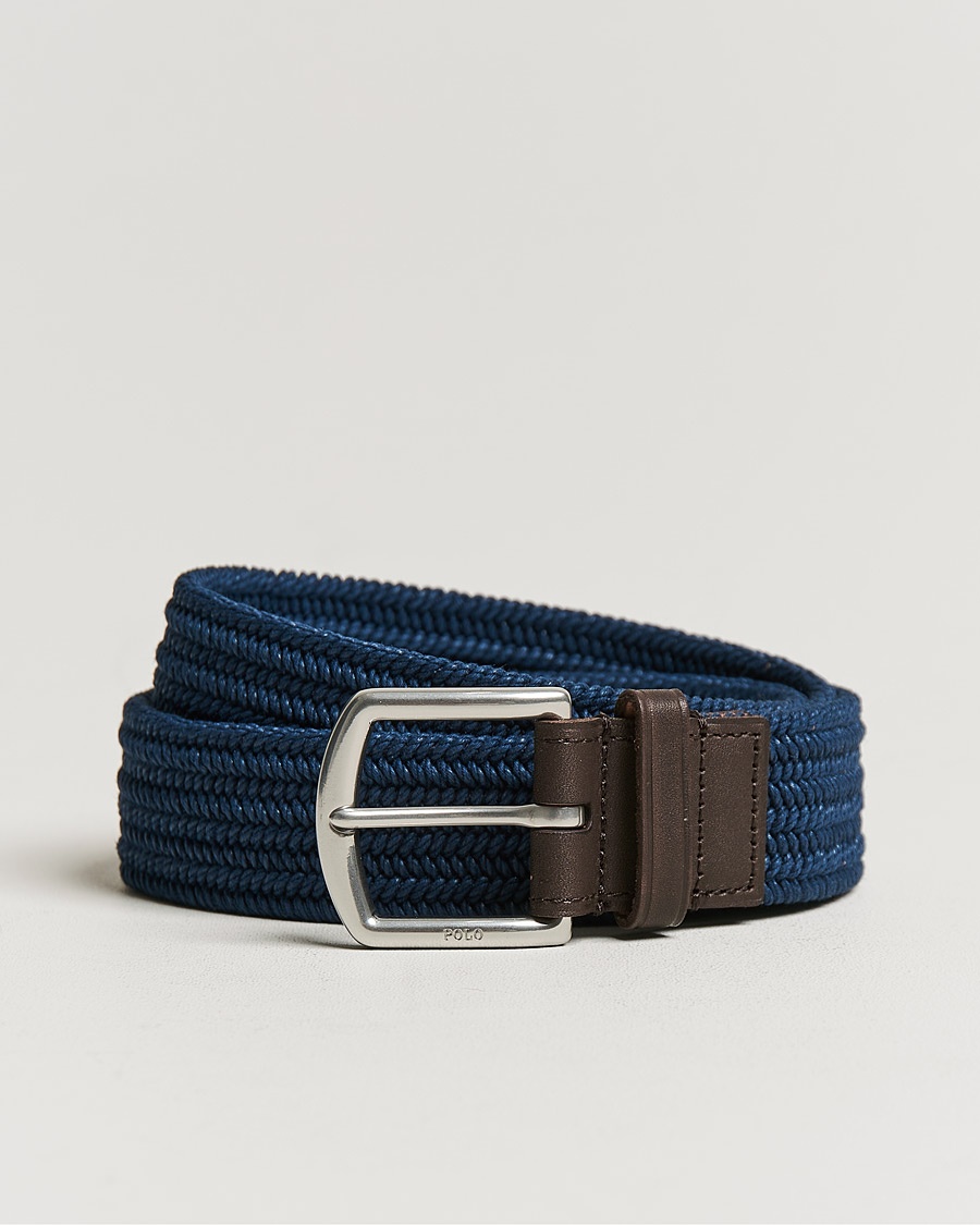Herre | | Polo Ralph Lauren | Braided Cotton Elastic Belt Navy