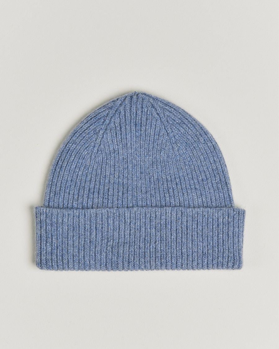Le Bonnet Lambswool/Caregora Beanie Washed Denim – Blå