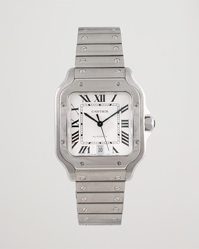 Cartier Pre Owned Santos De Cartier Steel White CareOfCarl.dk